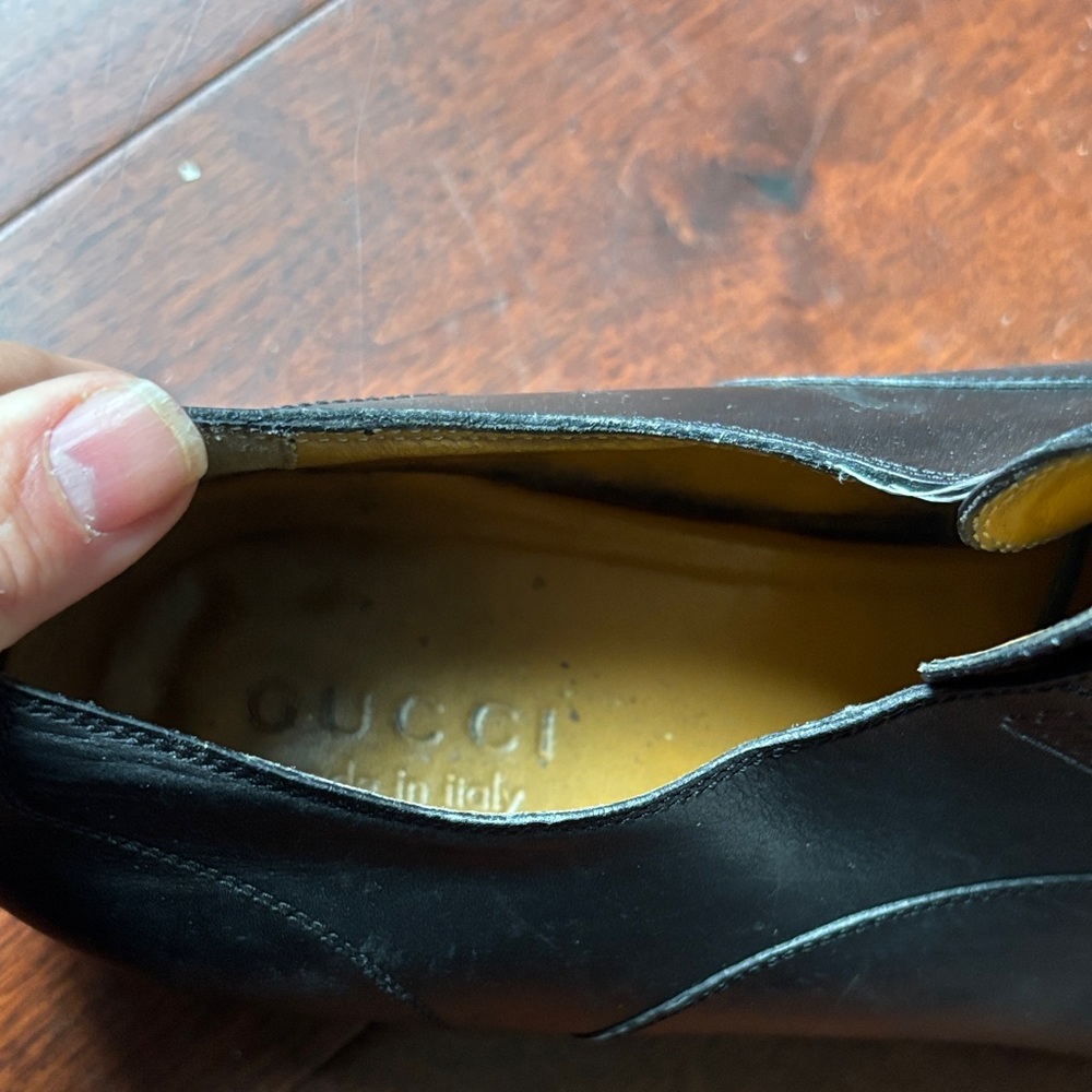 Gucci Black Leather Oxfords